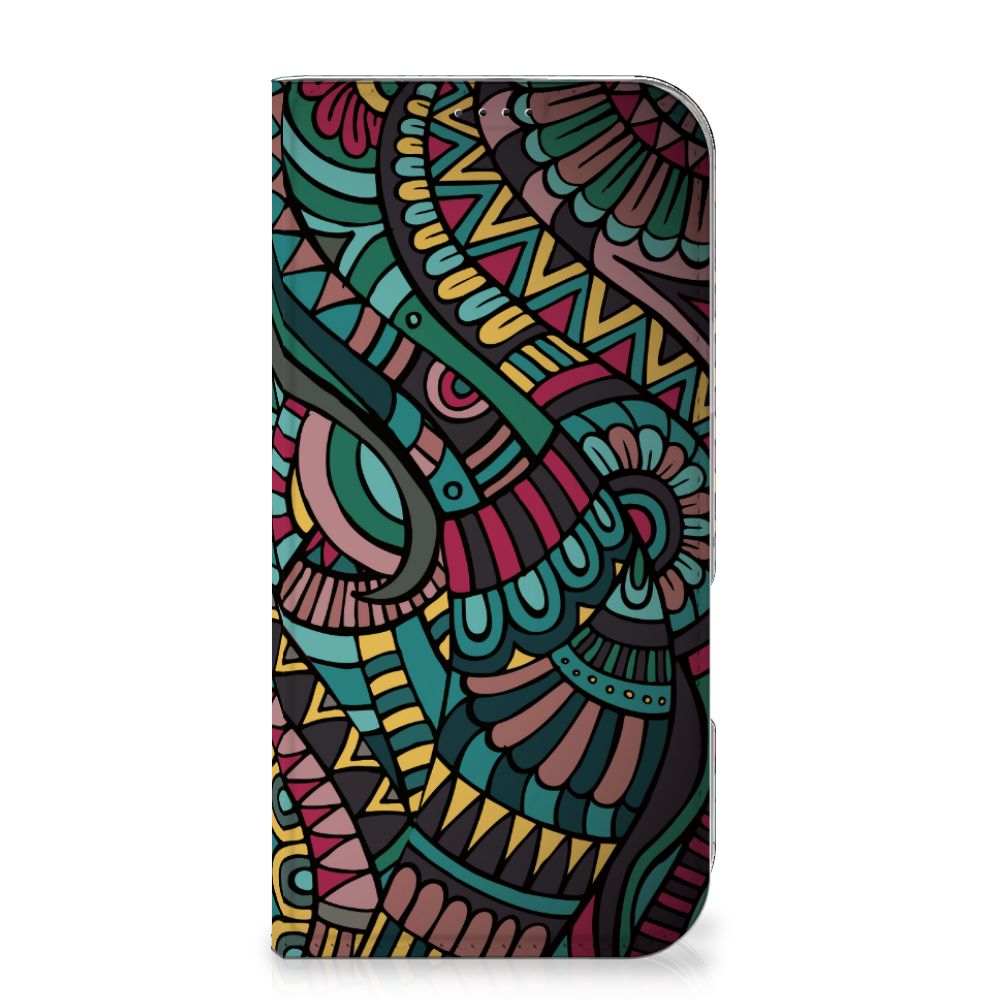 iPhone 16 Pro Max Hoesje met Magneet Aztec design artistiek kleurrijk