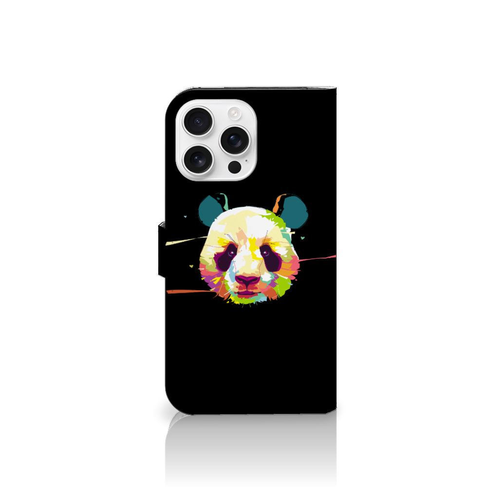 iPhone 16 Pro Max Leuk Hoesje Panda Color hoesje panda ontwerp voorkant