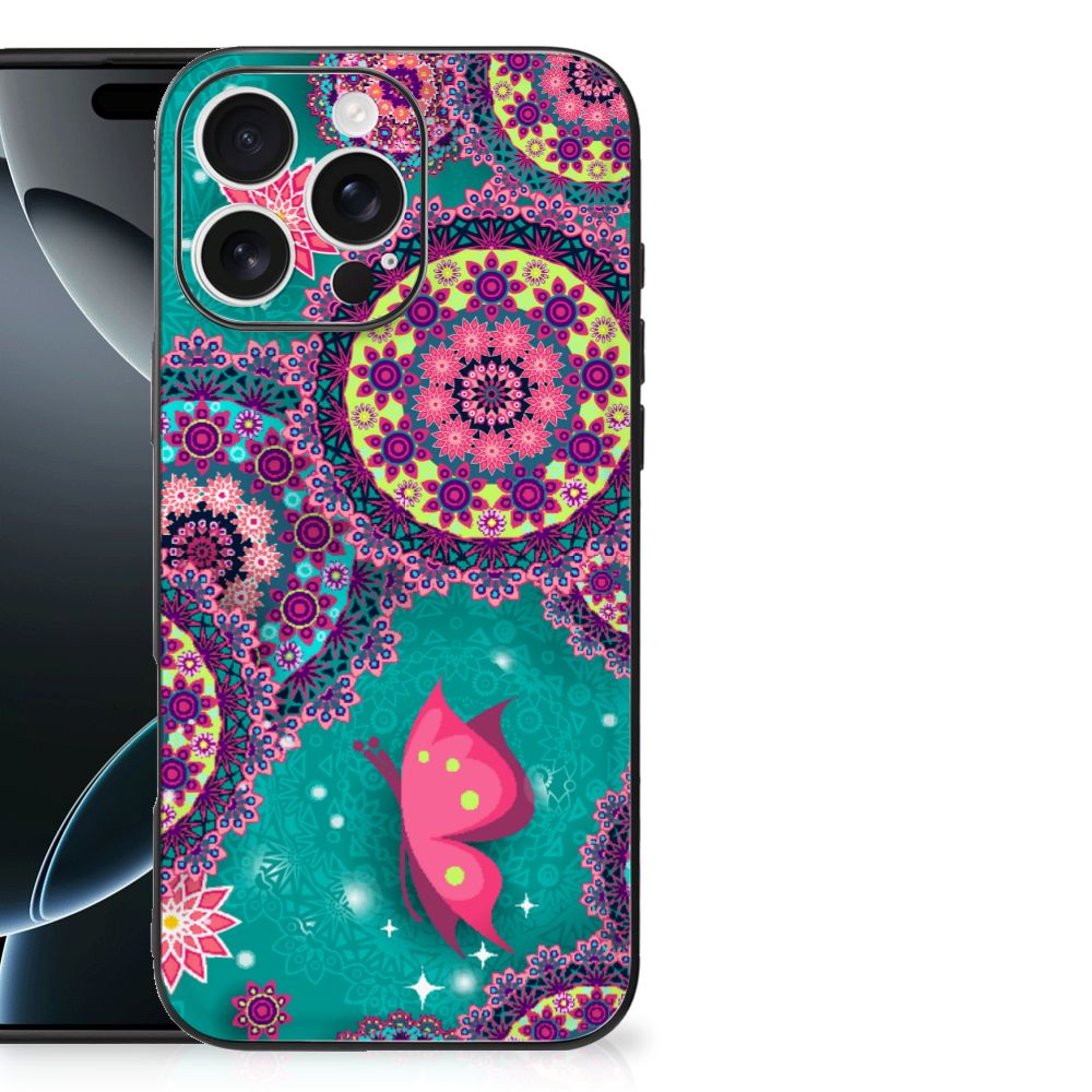 Apple iPhone 16 Pro Max iPhone 16 Pro Max Leuk Telefoonhoesje Cirkels en Vlinders design cirkels vlinders