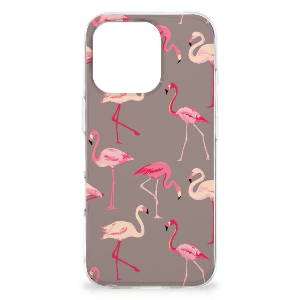 iPhone 16 Pro Max TPU Hoesje Flamingo design flamingo voorkant