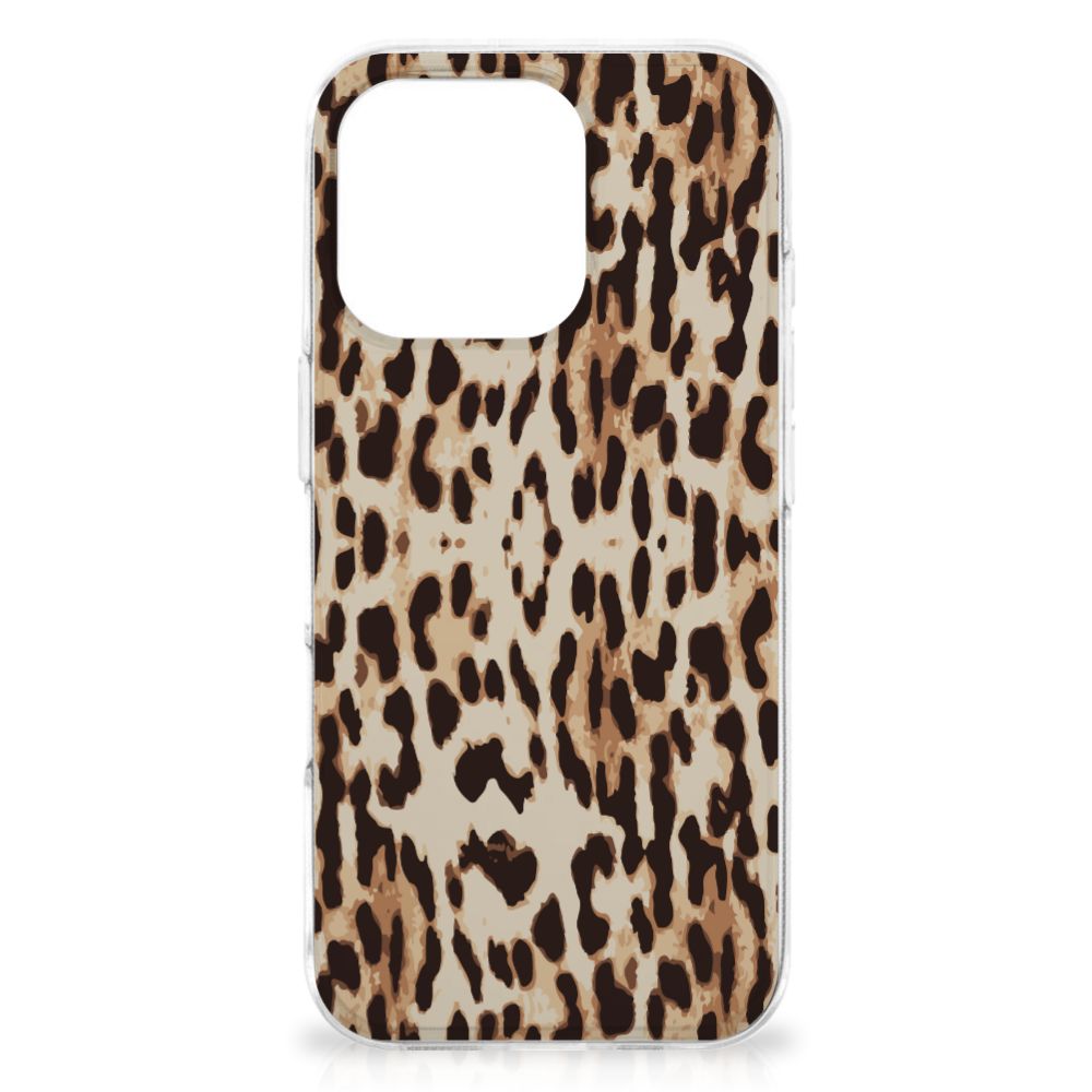 iPhone 16 Pro Max TPU Hoesje Leopard luipaardprint achteraanzicht