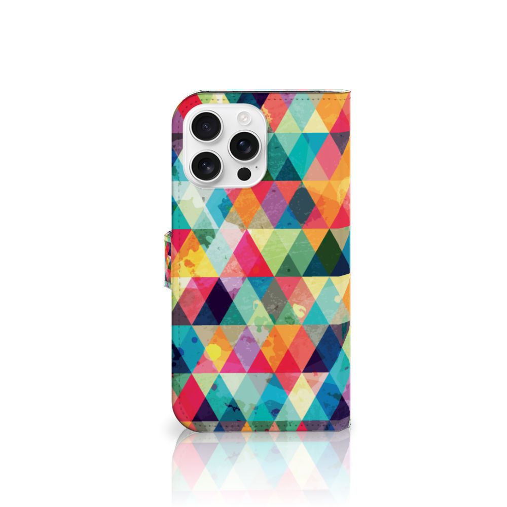 iPhone 16 Pro Max Telefoon Hoesje Geruit design ruitjes aanzicht