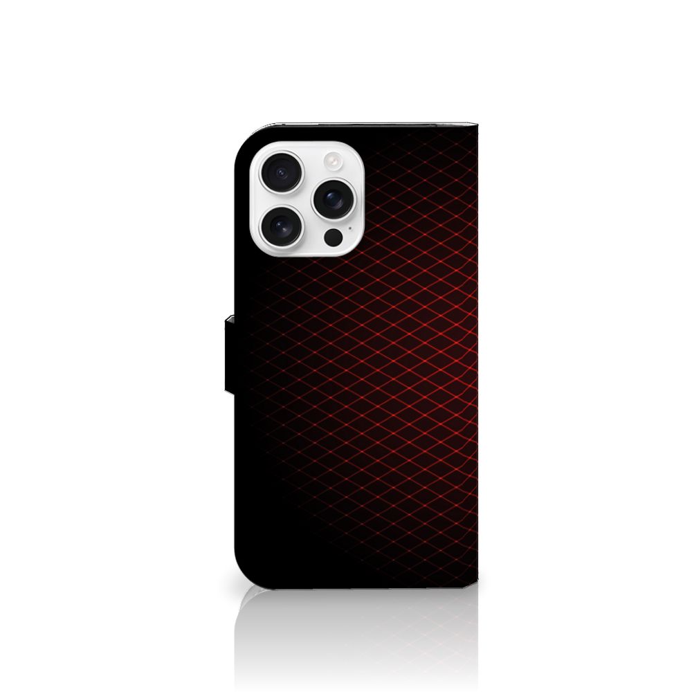 iPhone 16 Pro Max Telefoon Hoesje Geruit Rood telefoonhoesje geruit rood aanzicht