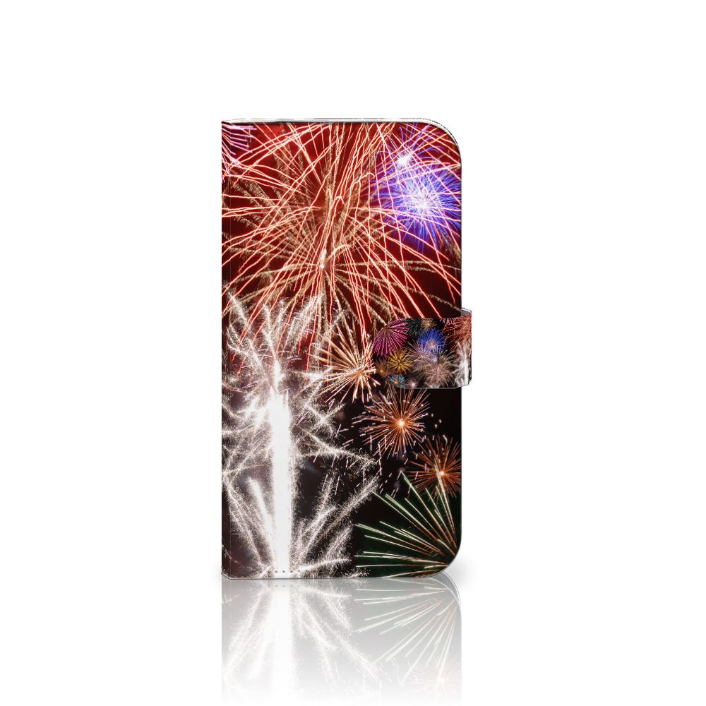 iPhone 16 Pro Max Wallet Case met Pasjes Vuurwerk design vuurwerk voorkant