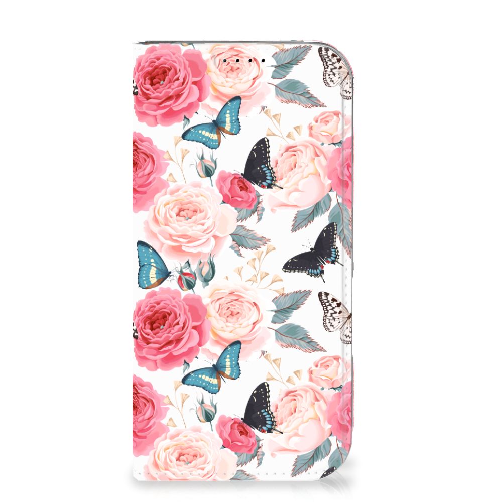 iPhone 16 Pro Smart Cover Butterfly Roses bloemen vlinders aanzicht