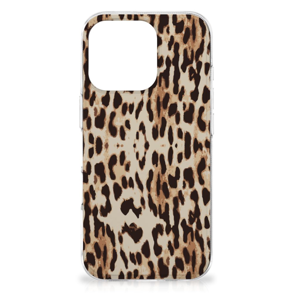 iPhone 16 Pro TPU Hoesje Leopard leopardprint design achteraanzicht
