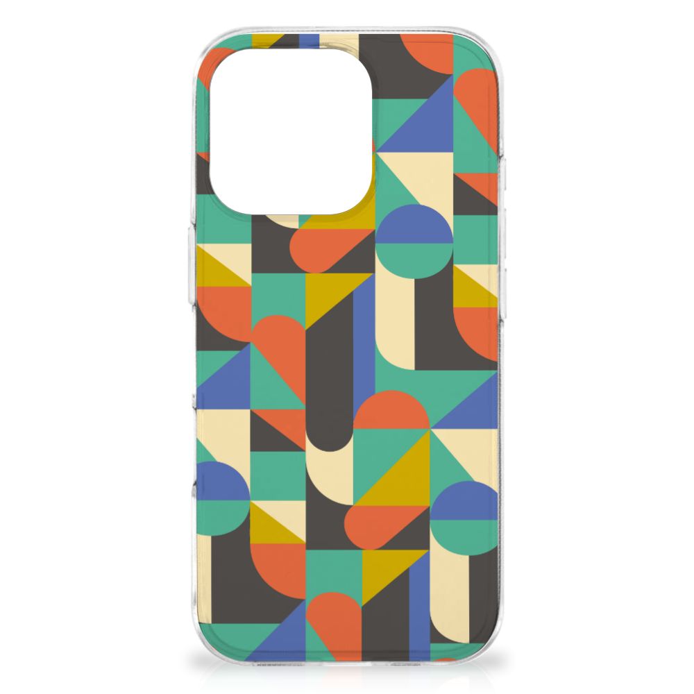 iPhone 16 Pro TPU bumper Funky Retro design kleurrijk aanzicht