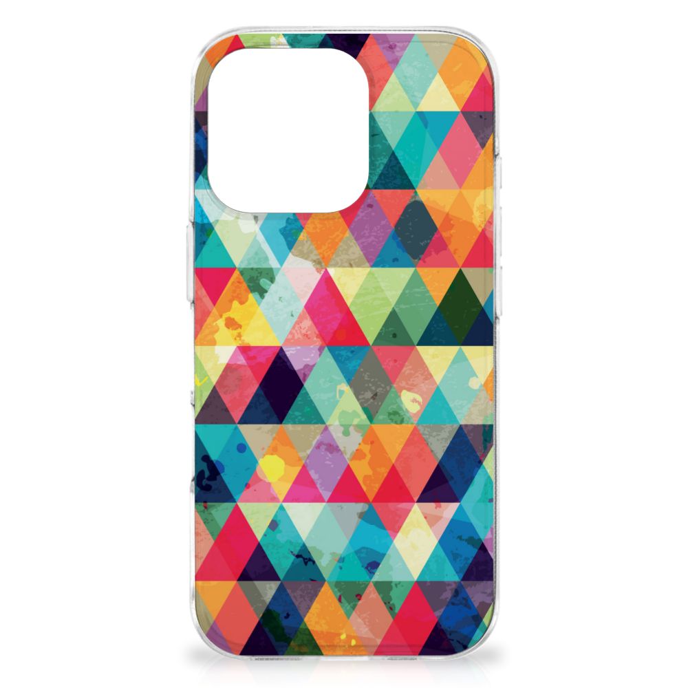 iPhone 16 Pro TPU bumper Geruit design geruit aanzicht
