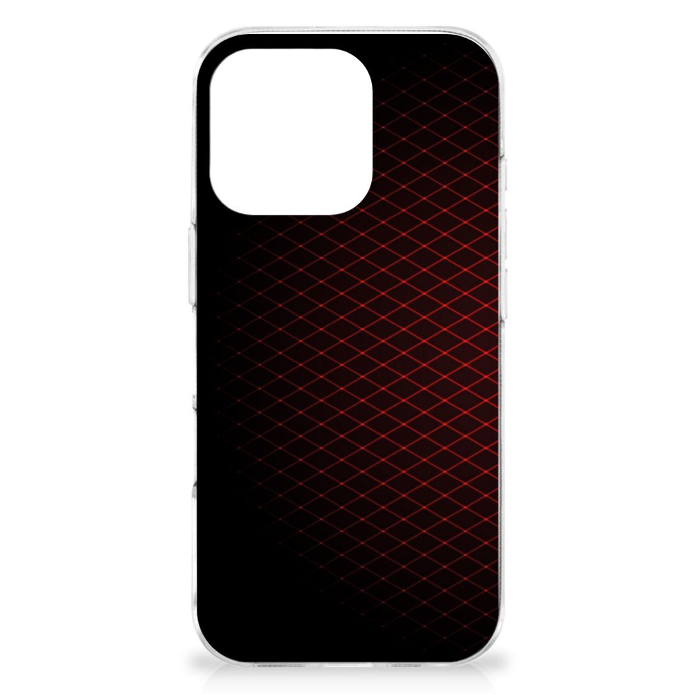 iPhone 16 Pro TPU bumper Geruit Rood achterkant design geruit zwart rood