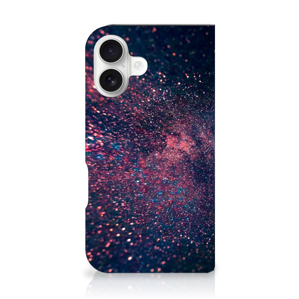 iPhone 16 Stand Case Stars design sterren glanzend aanzicht