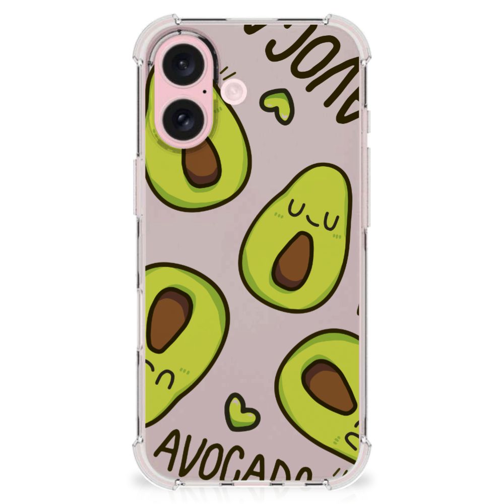 iPhone 16 Stevig Bumper Hoesje Avocado Singing achterkant