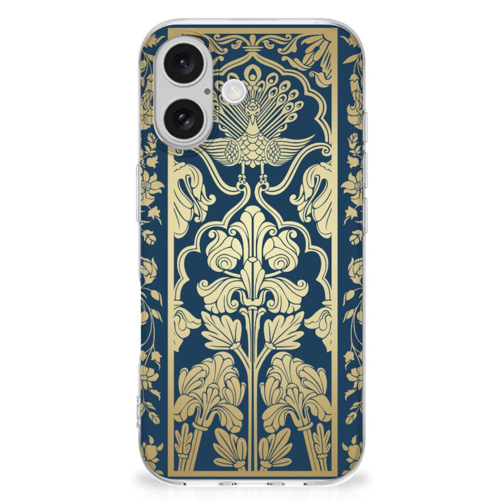 iPhone 16 TPU Case Beige Flowers design Beige Flowers achterkant