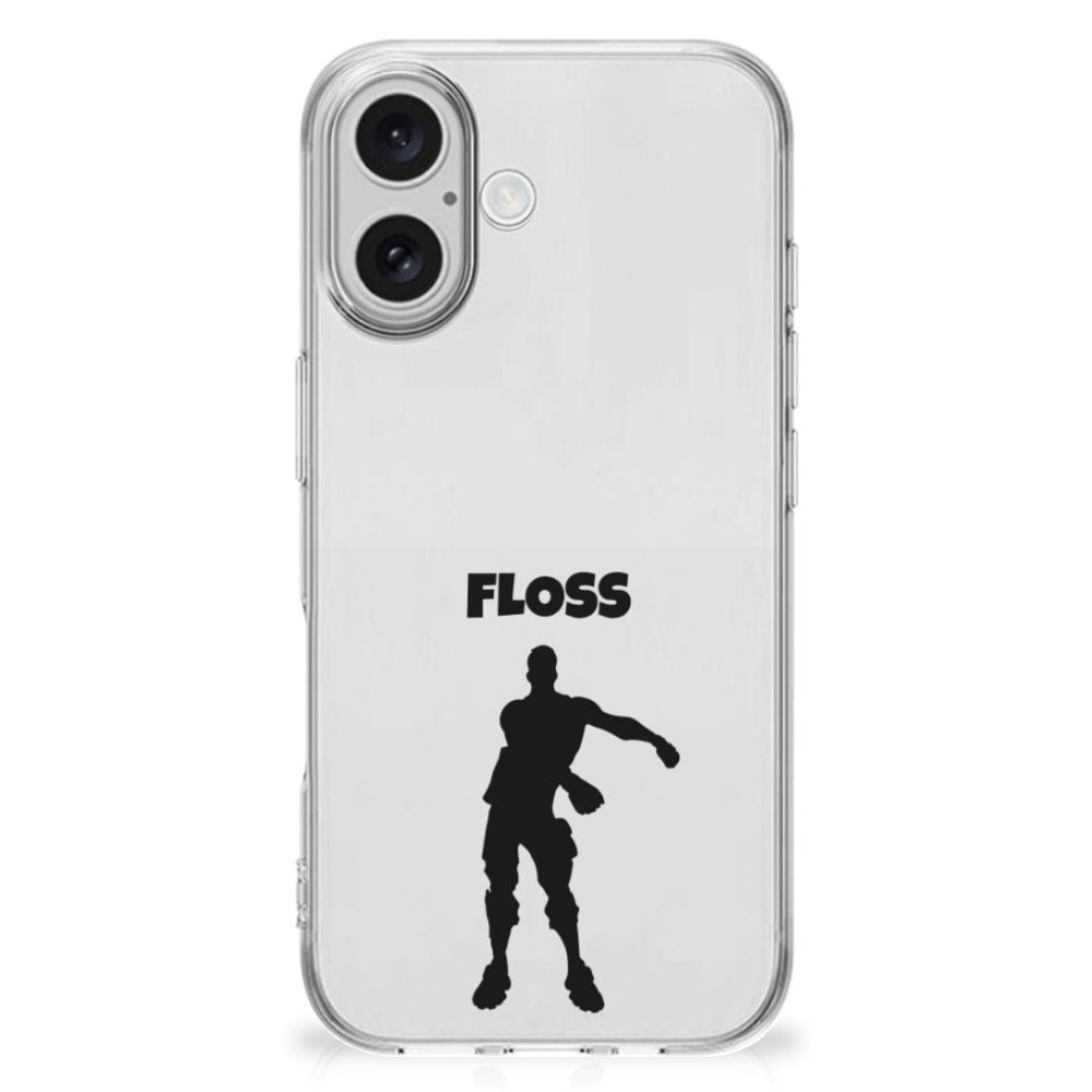 iPhone 16 Telefoonhoesje met Naam Floss Telefoonhoesje Floss design vooraanzicht