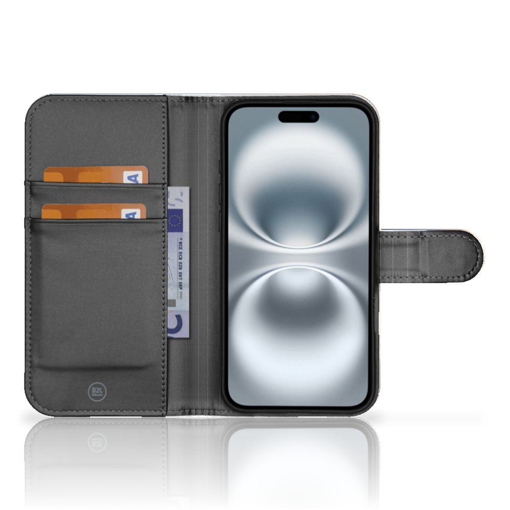 iPhone 16 Telefoonhoesje met Pasjes Koe telefoonhoesje koe design binnenkant