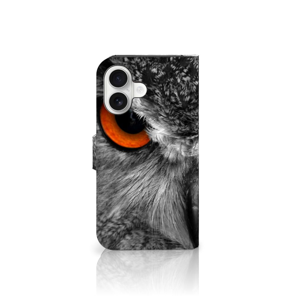 iPhone 16 Telefoonhoesje met Pasjes Uil telefoonhoesje uil design aanzicht