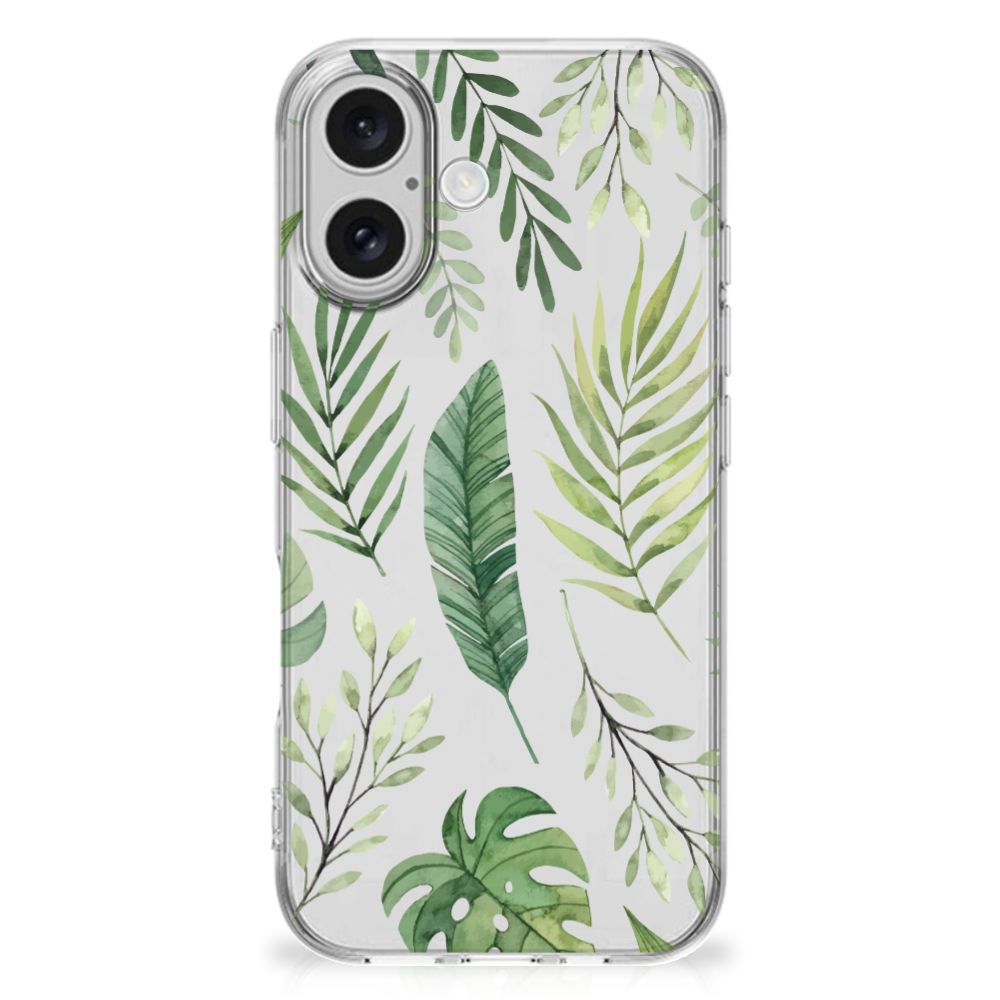 iPhone 16 plus TPU Case Leaves bladeren design voorkant