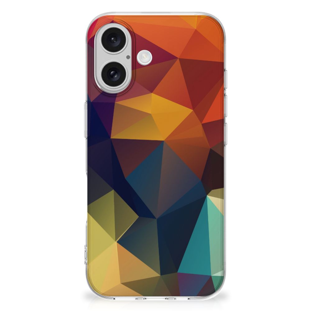 iPhone 16 plus TPU Hoesje Polygon Color geometrisch design achterkant