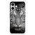 iPhone 16 plus TPU Hoesje Tijger tijgerface zwart wit voorkant