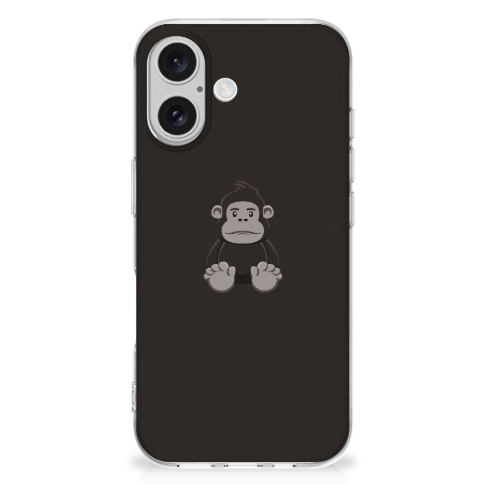 iPhone 16 plus Telefoonhoesje met Naam Gorilla Gorilla ontwerp achterkant