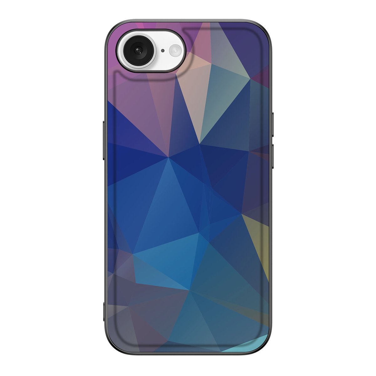 Apple iPhone 16e Backcover Polygon Dark abstract design voorkant