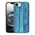 Apple iPhone 16e iPhone 16e Houten Print Telefoonhoesje Wood Blue achterkant blauw hout print