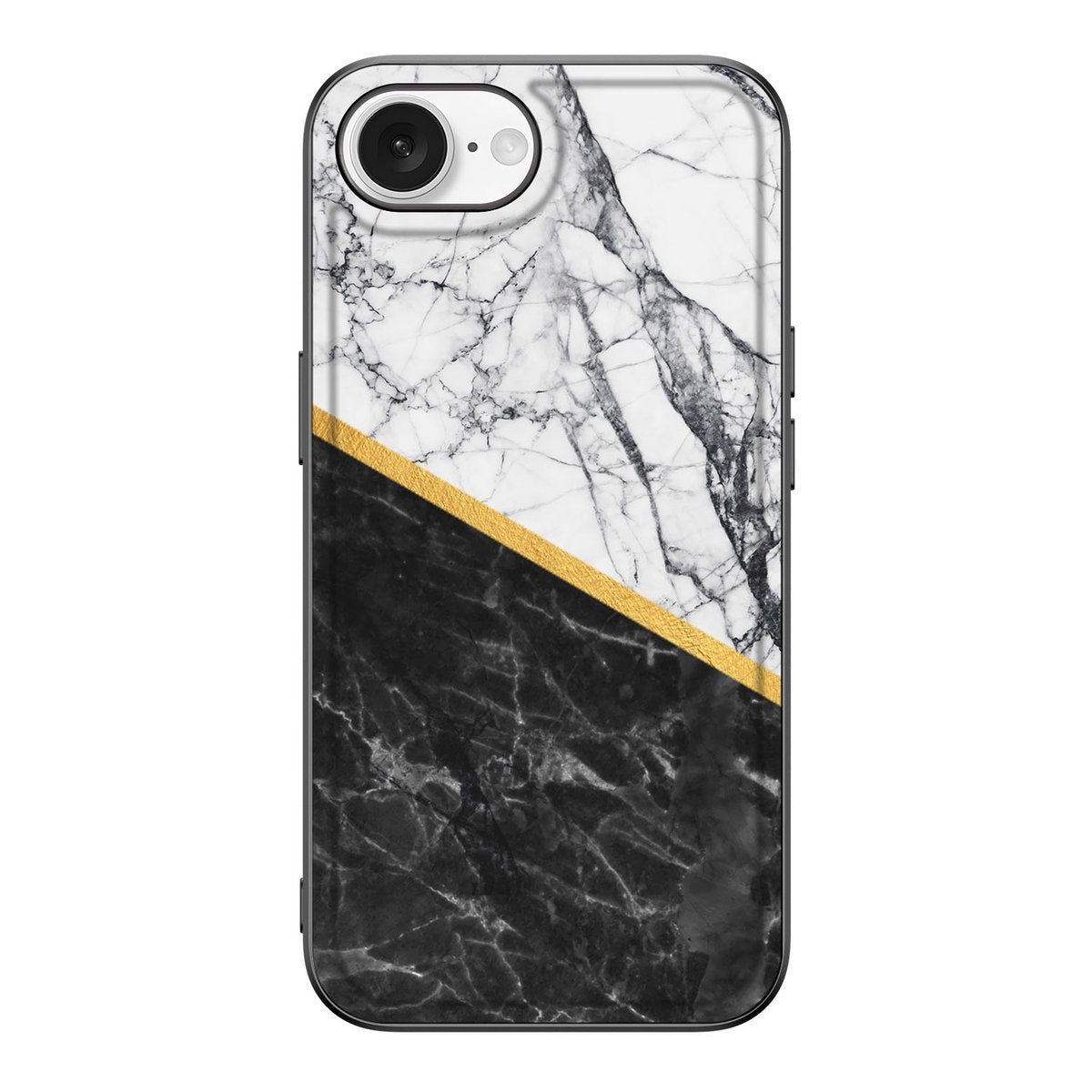 iPhone 16e Marmeren Print Telefoonhoesje Marmer Wit Zwart mobiel design marmer