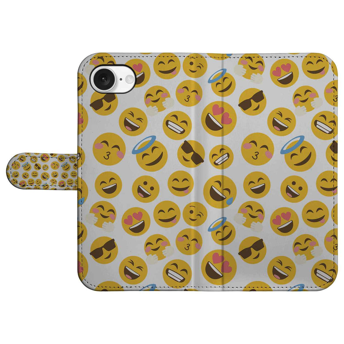 iPhone 16e Telefoon Hoesje Emoji boekhoesje emoji design voorzijde