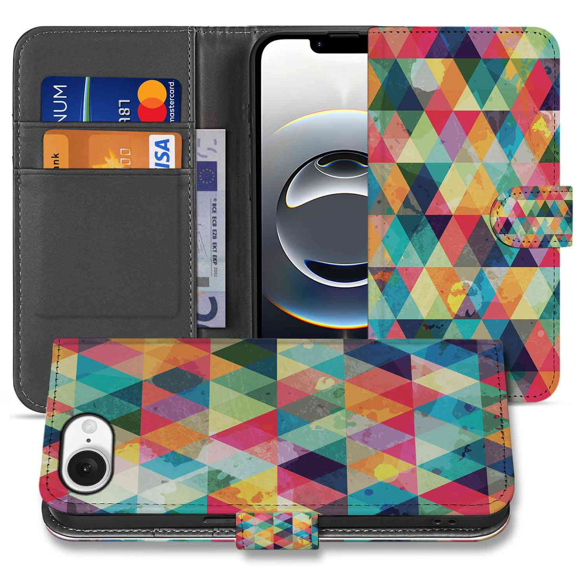 iPhone 16e Telefoon Hoesje Geruit design ruitjes aanzicht