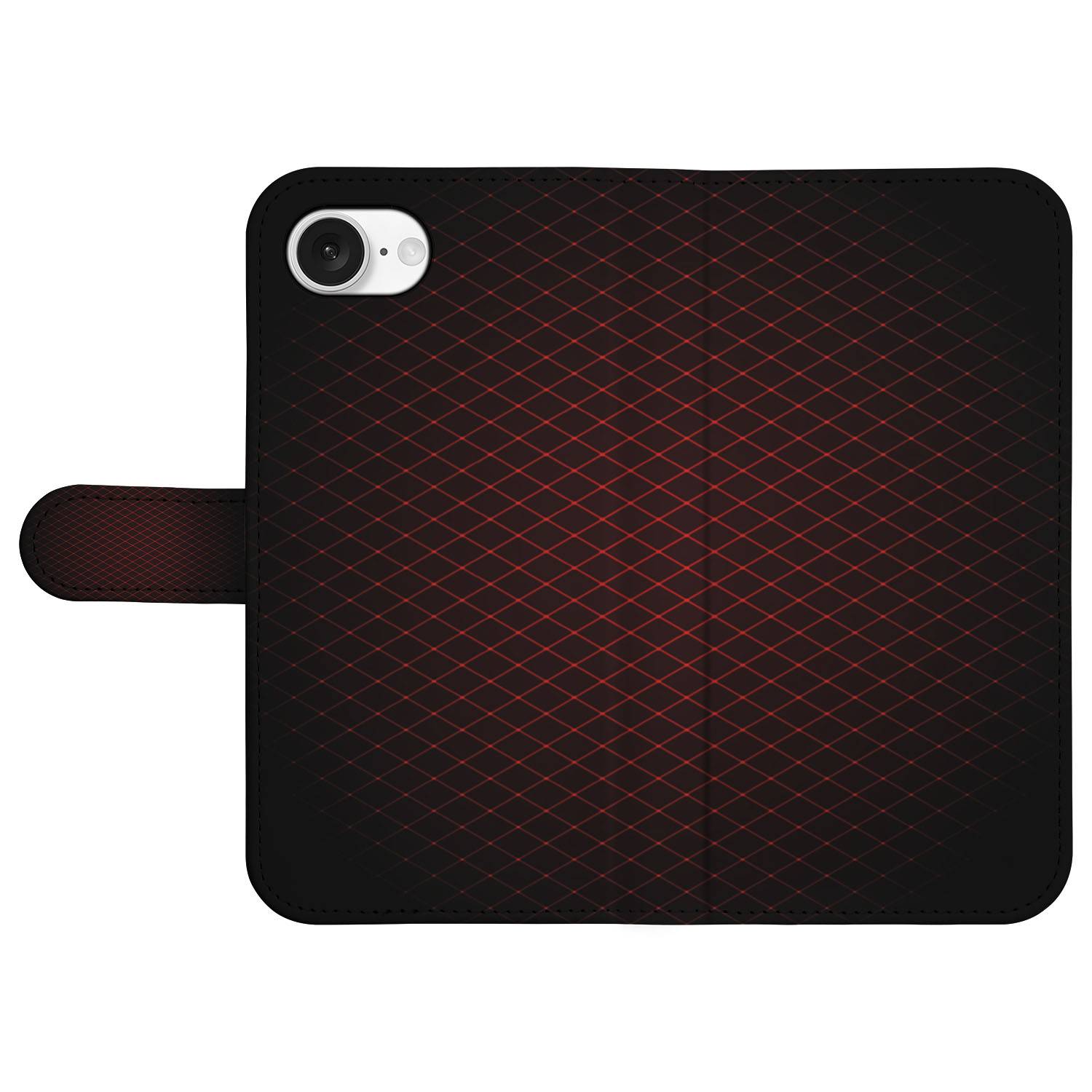 iPhone 16e Telefoon Hoesje Geruit Rood design minimalistisch zwart rood