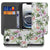 iPhone 16e Telefoonhoesje met Pasjes Flamingo Palms tropisch design voorkant achterkant