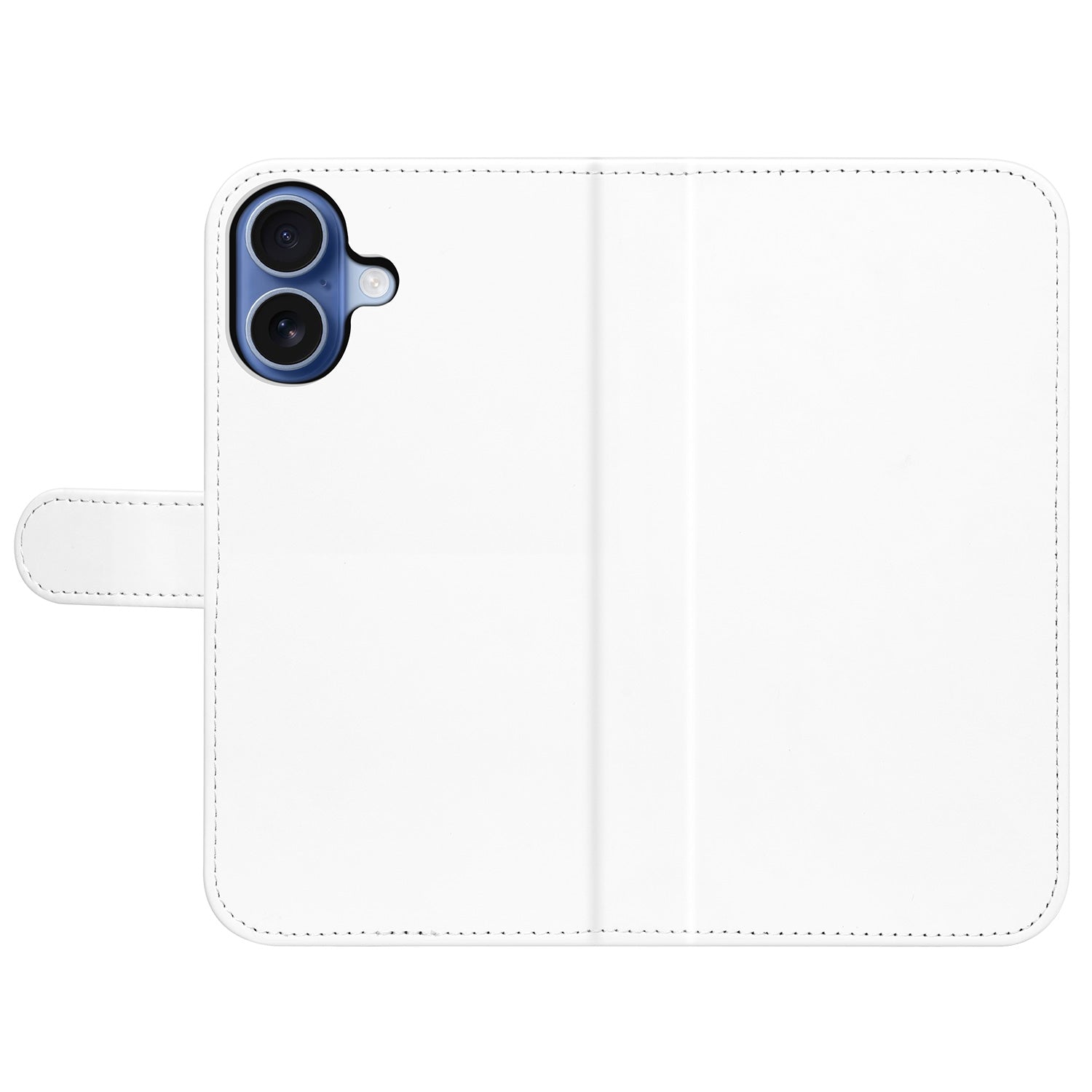 iPhone 17 Bookcase Hoesje Wit Geschikt voor Draadloos Opladen hoesje wit voorkant