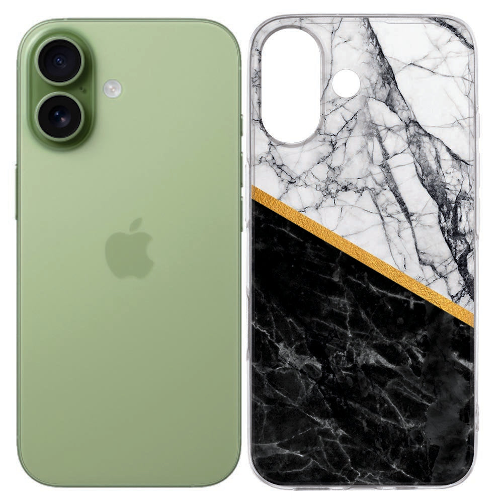 TPU Hoesje Apple iPhone 17 Marble White Black