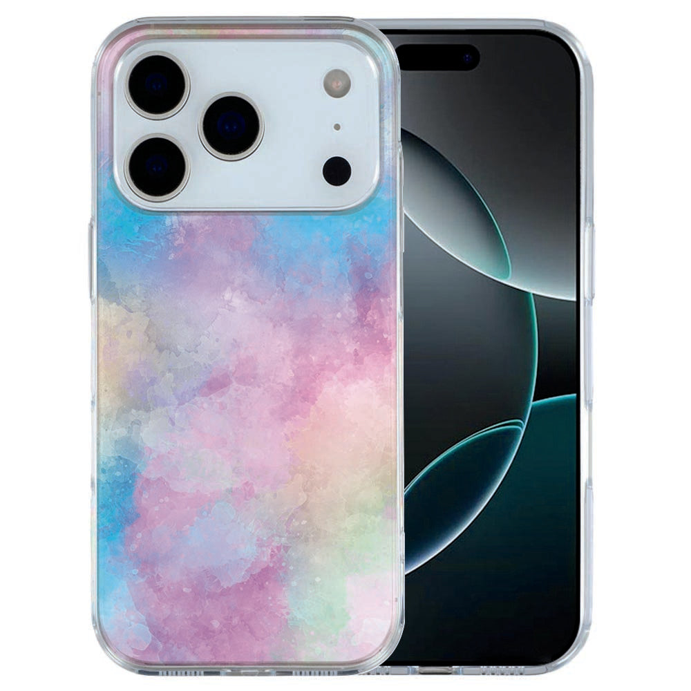 iPhone 17 Pro Max Hoesje Watercolor Light â Zacht TPU Cover met Aquarel Print Vooraanzicht.