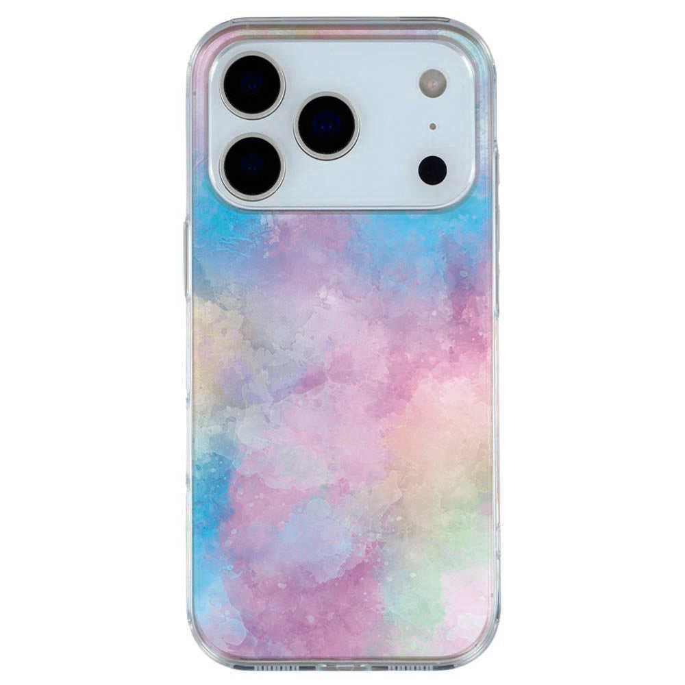 iPhone 17 Pro Max Hoesje Watercolor Light â Zacht TPU Cover met Aquarel Print Achteraanzicht.