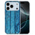iPhone 17 Pro Max Hoesje Wood Blue Stijlvol TPU Cover met Blauwe Houtprint Vooraanzicht.