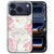 Lichte roze bloemetjes op de witte achterkant van het iPhone 18 Pro hoesje Lovely Flowers