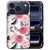Roze rozen en vlinders op de kunstleren achterkant van het iPhone 18 Pro hoesje Butterfly Roses