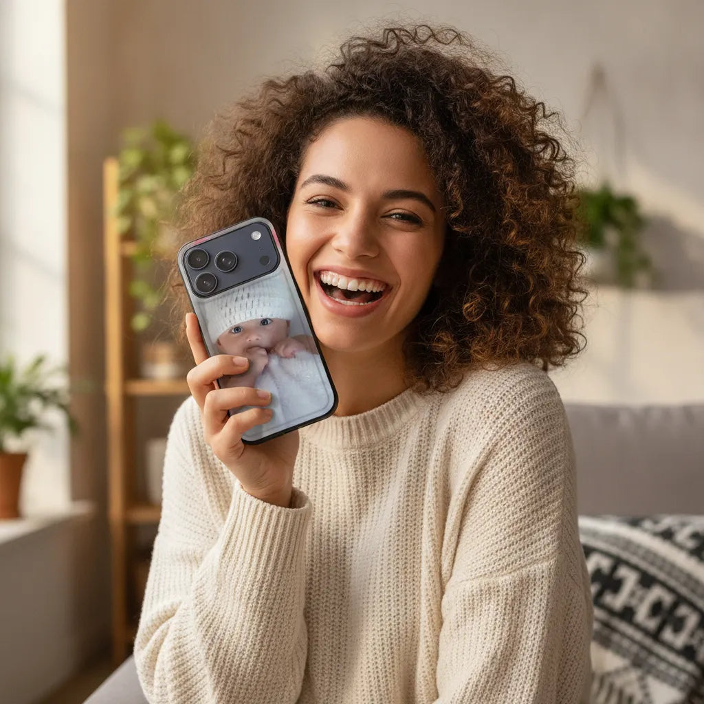 Apple iPhone 17 Pro hoesje ontwerpen met foto back cover baby afbeelding vooraanzicht | Productafbeelding 2