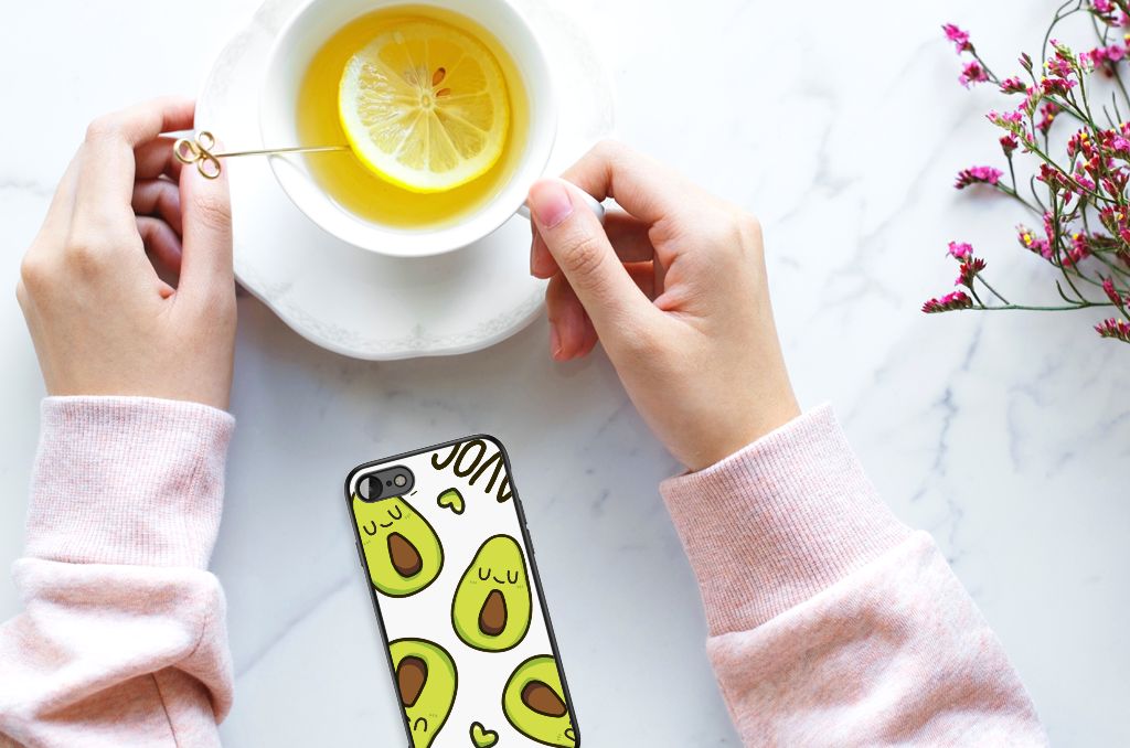 Apple iPhone SE 2022 | SE 2020 | 7/8 Hoesje Avocado Singing telefoonhoesje avocado design hand