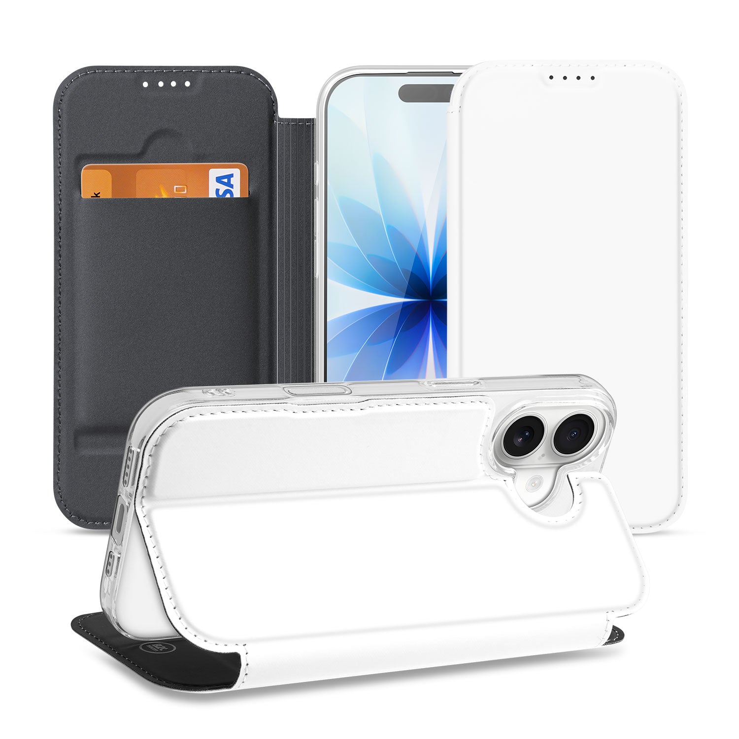 iPhone 17 Stand Case Hoesje Wit standfunctie zijaanzicht