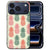 Achterkant van het iPhone 18 Pro hoesje Ananas met roze ananas en groen blad op beige