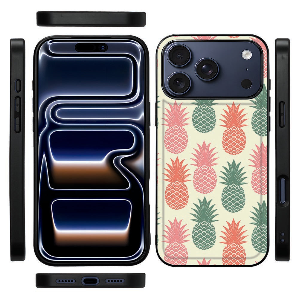 Zijaanzicht van de zwarte TPU-rand van de Ananas back cover voor de iPhone 18 Pro