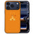 Oranje achterkant van het Baby Beer iPhone 18 Pro hoesje met getekend beertje en zwarte rand