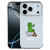 Cactus Poo print op de doorzichtige achterkant van een iPhone 18 Pro TPU hoesje