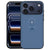 Baby Rhino iPhone 18 Pro Max hoesje van achteren met blauwe neushoorn-illustratie op kunstleer