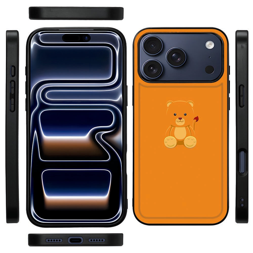 Zijaanzicht iPhone 18 Pro Max back cover Baby Beer met flexibele zwarte TPU-rand
