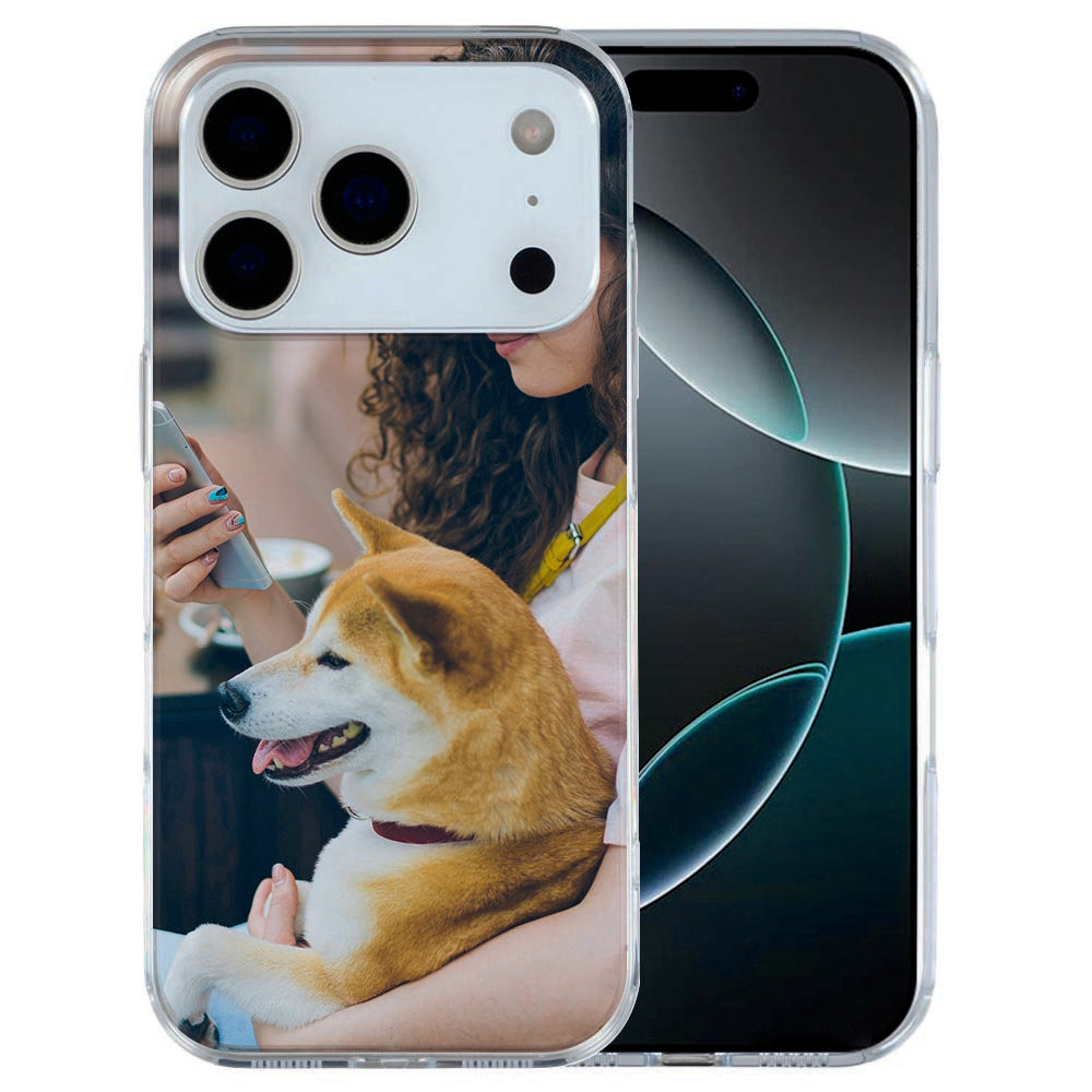 Apple iPhone 17 Pro Max TPU Hoesje Ontwerpen met Foto Dierenprint Voor- en achteraanzicht.