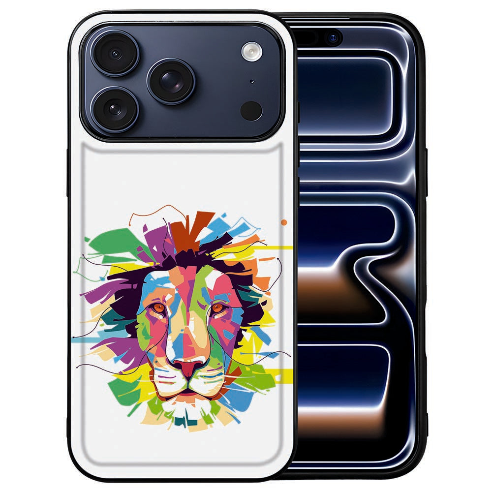 Lion Color iPhone 18 Pro back cover met kleurrijke leeuwenkop op de achterkant