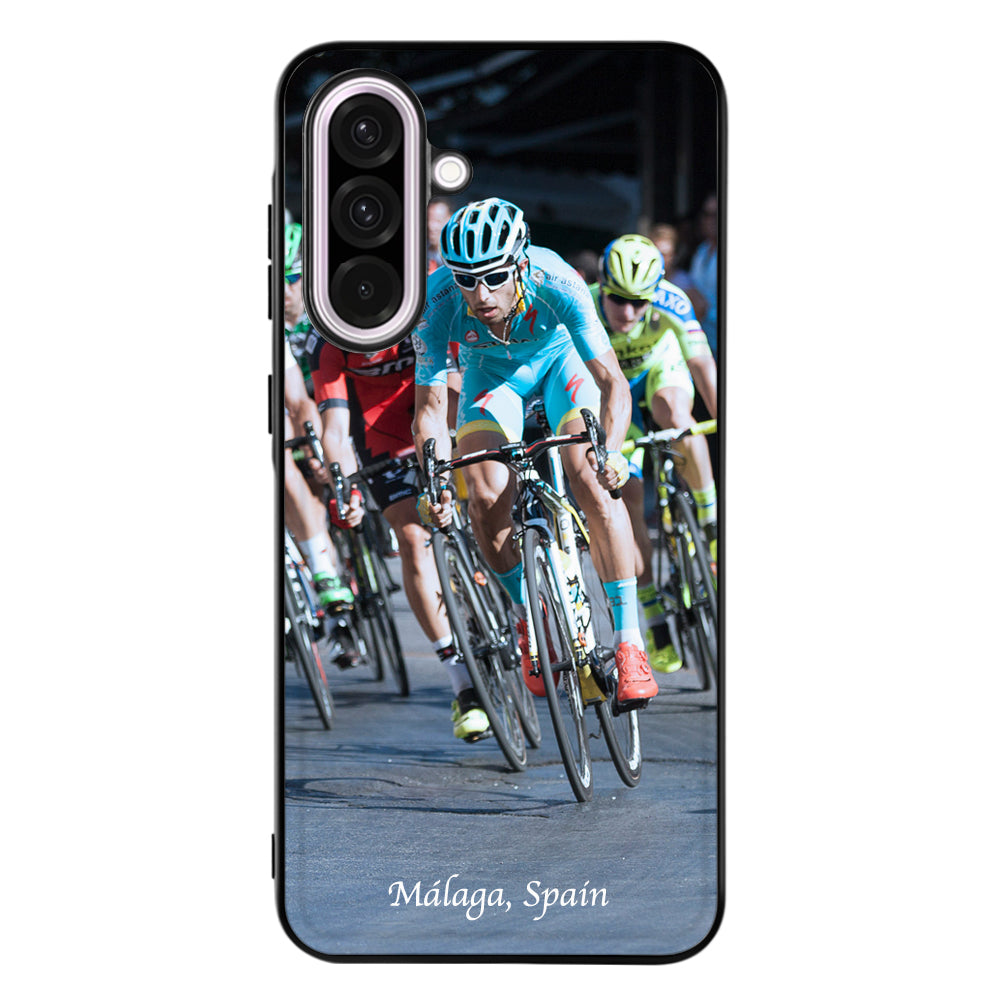 Back Cover Hoesje Maken Samsung Galaxy A56 met fietser in Málaga, Spanje