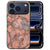 Oranje marmerprint met lichte aders op de achterkant van het iPhone 18 Pro hoesje Marmer Oranje